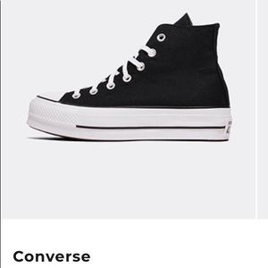 Women’s black platform high top converse